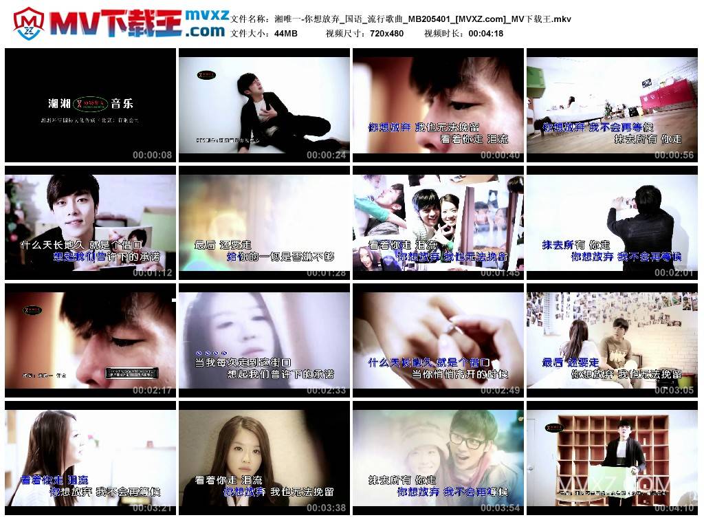 湘唯一-你想放弃_国语_流行歌曲_MB205401